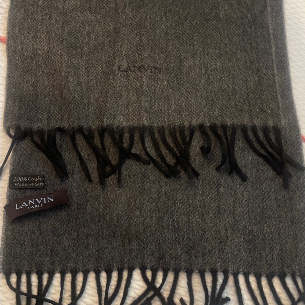 Lanvin Dark Gray Cashmere Scarf